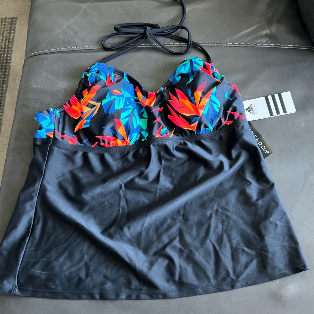 Adidas Multicolor Adjustable Tankini Top NWT size 14